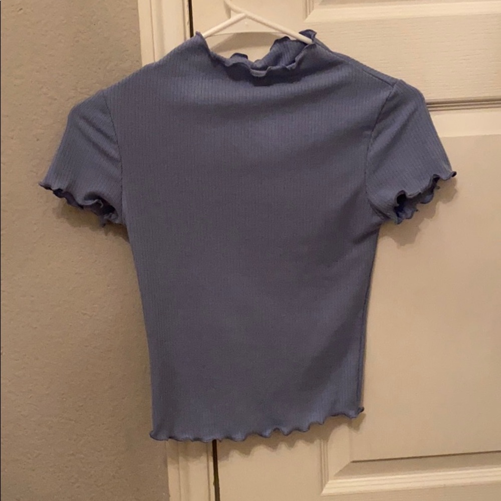 Light Blue Ribbed Crop Top